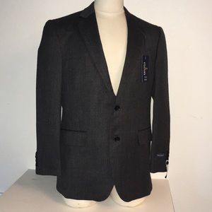 Stafford Charcoal Twill Merino Wool Sport Coat 40R